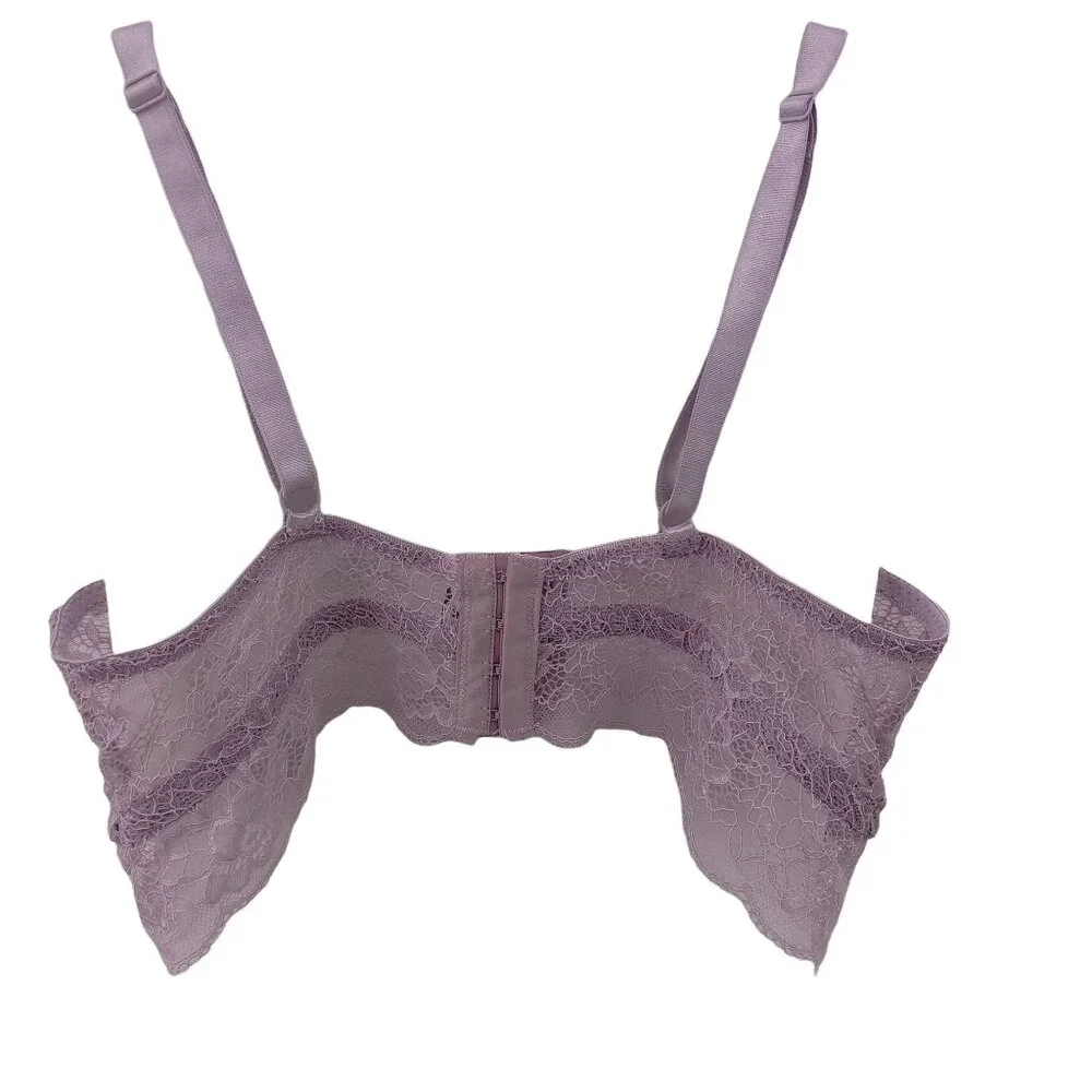 Body Culture Bra Purple 42D 42 D Lace Band Molded Lined Cups Underwire - Picture 3 of 9